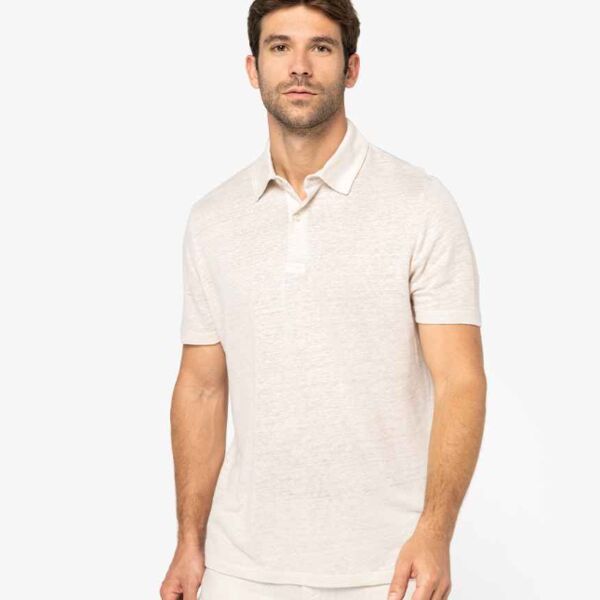 Spasso Knitted Linen Polo Shirt Thumbnail